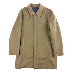 Pronto Uomo Men’s Reversible Tan Brown Wool Trench Coat